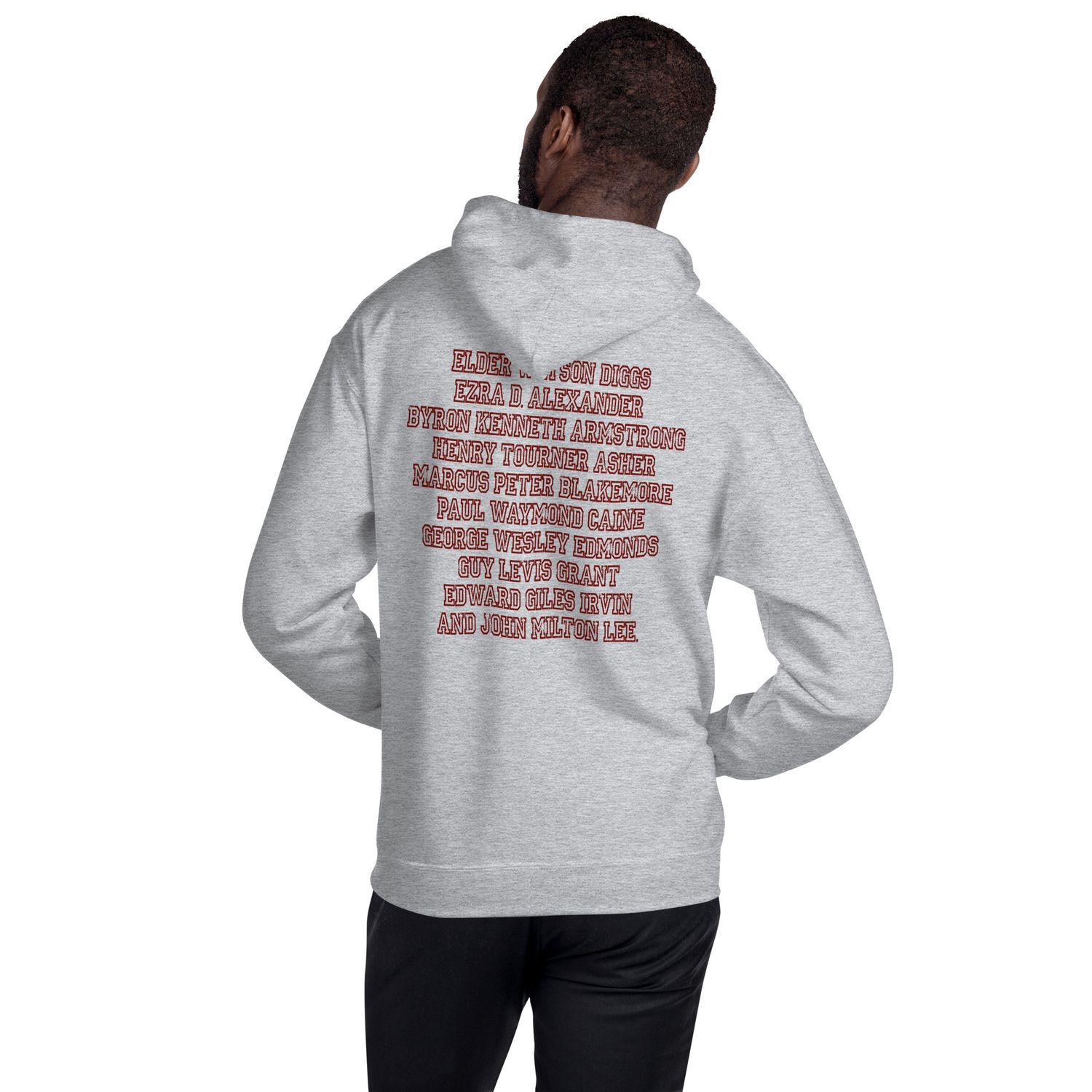 Ten Men Toiled and Strove Hoodie (Red Font)
