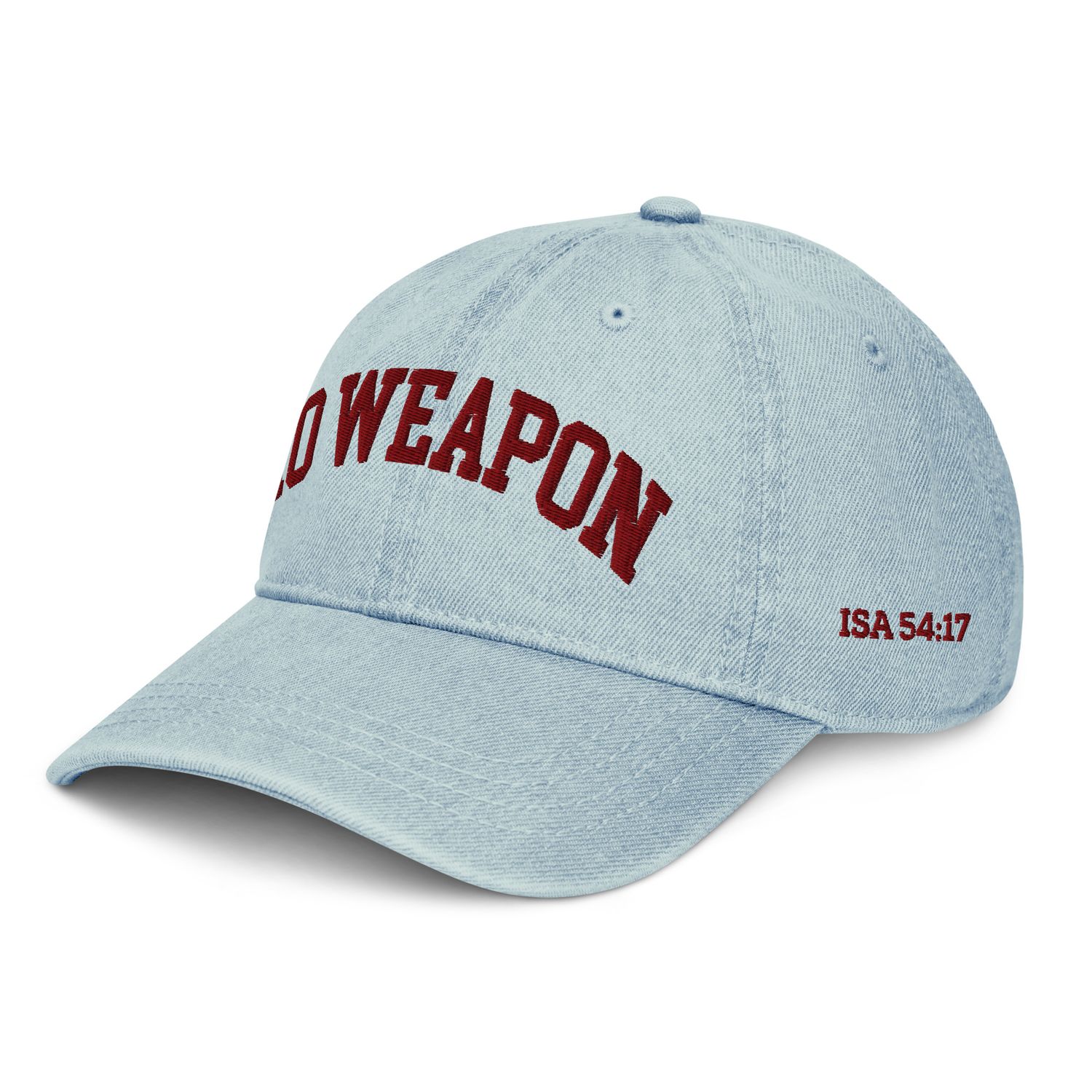 No Weapon Shall Prosper Denim Hat