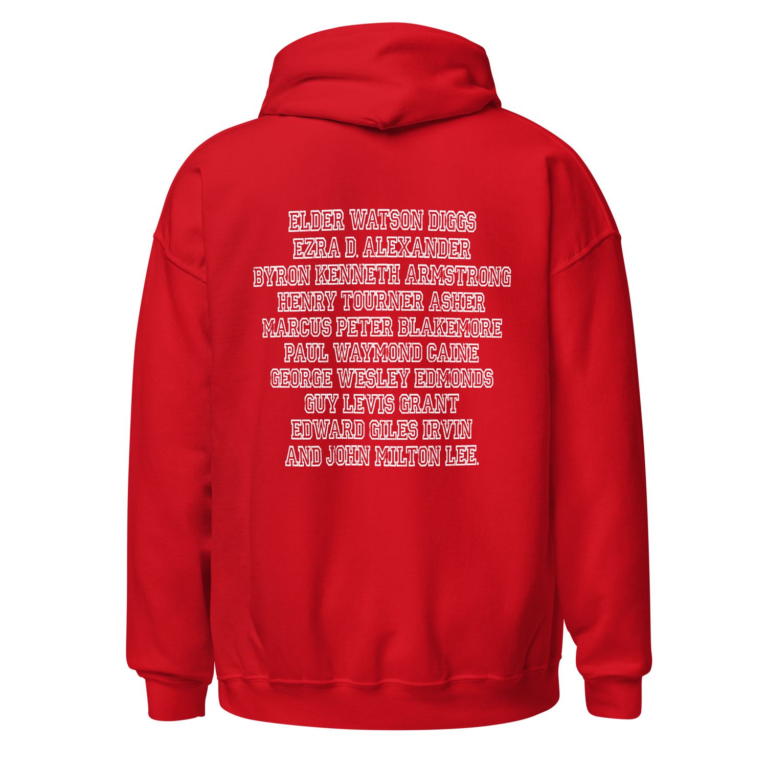 Ten Men Toiled and Strove Red Hoodie