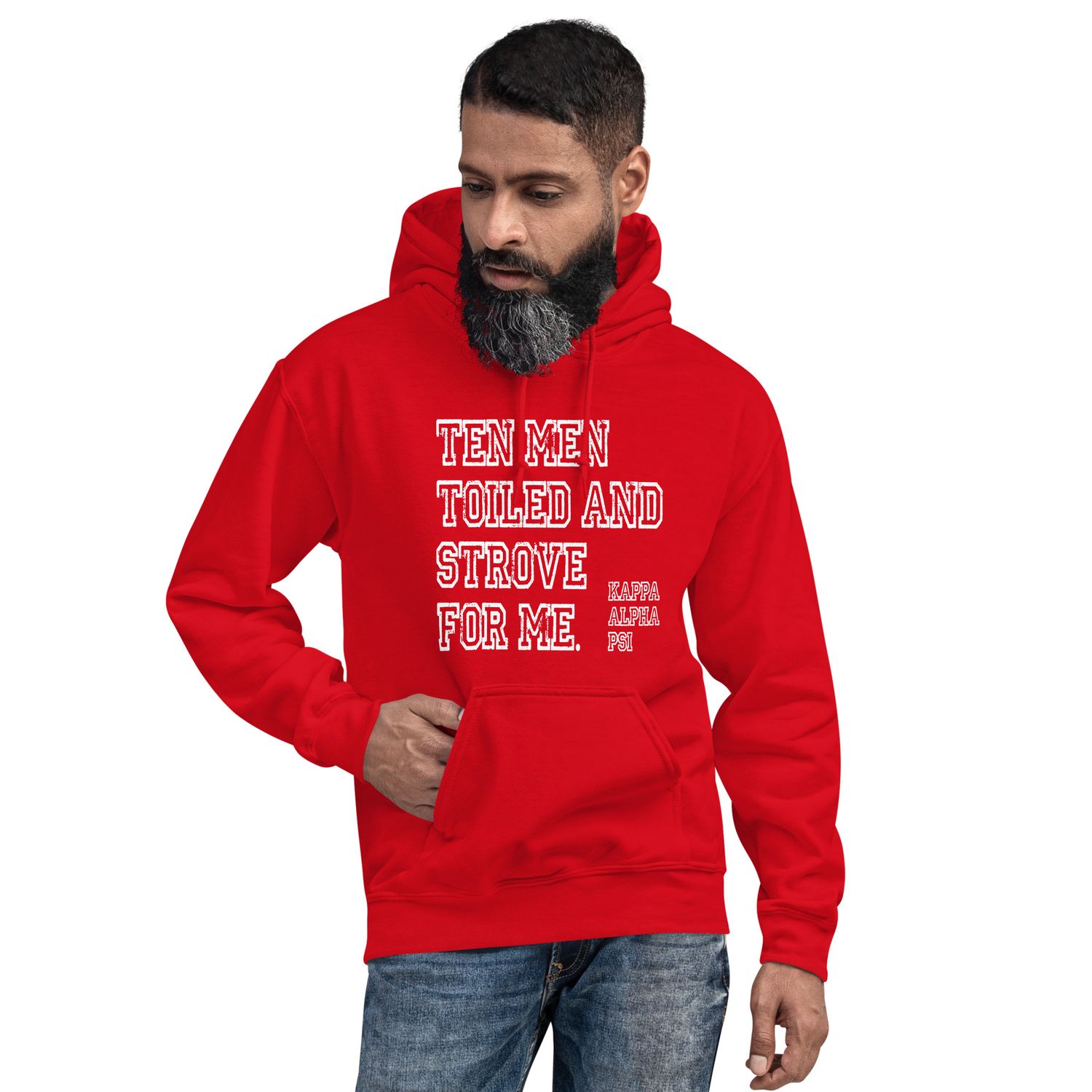 Ten Men Toiled and Strove Red Hoodie