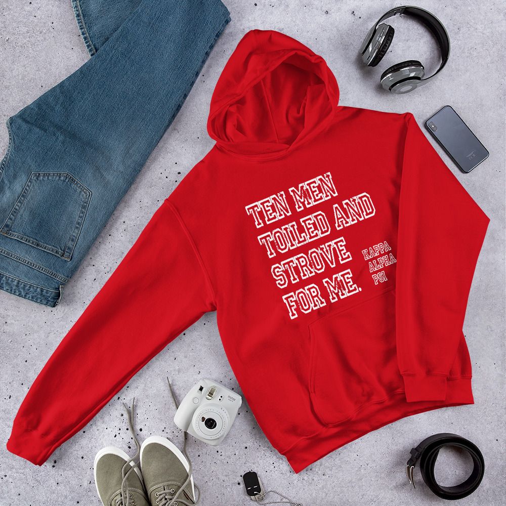 Ten Men Toiled and Strove Red Hoodie