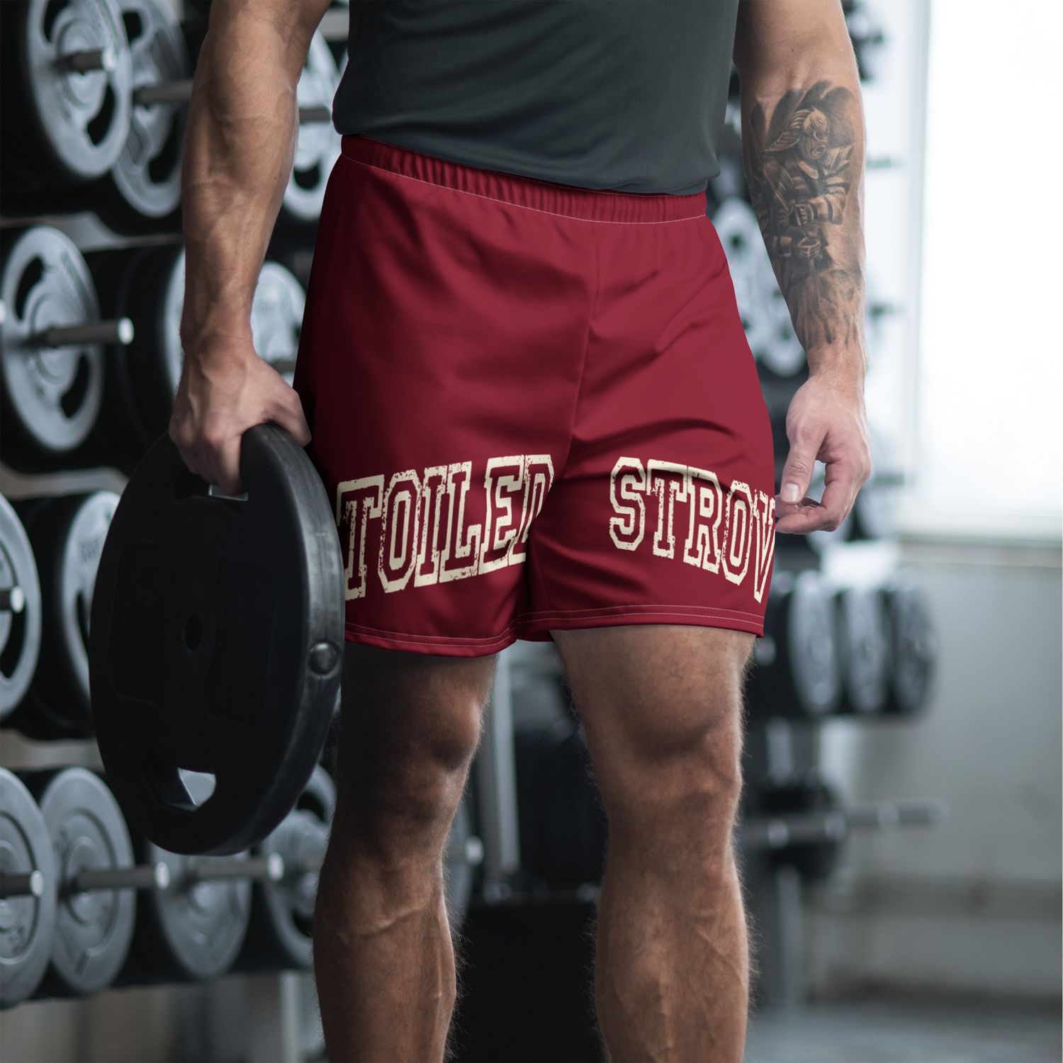 Toiled and Strove (Bottom Lettering) Athletic Long Shorts