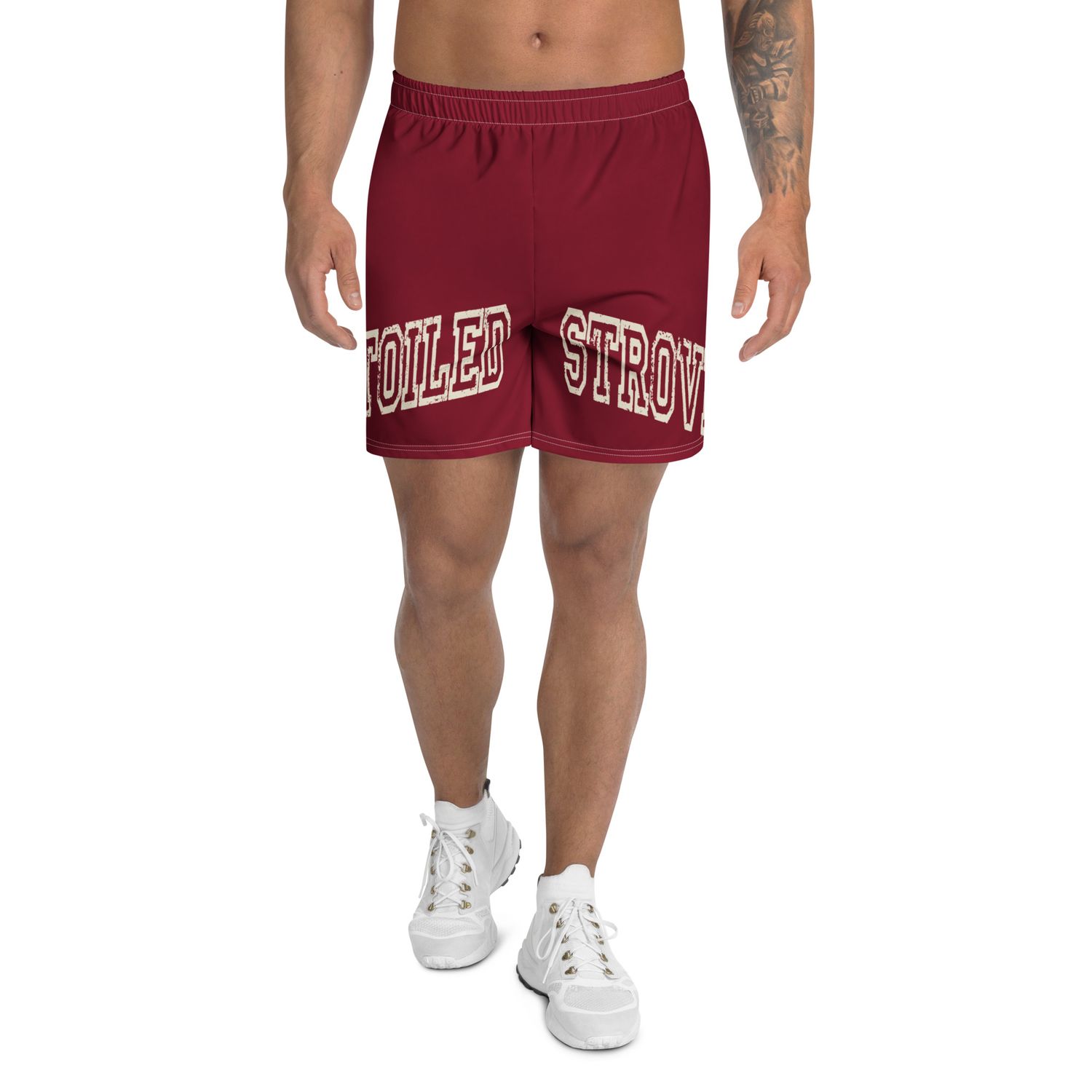 Toiled and Strove (Bottom Lettering) Athletic Long Shorts