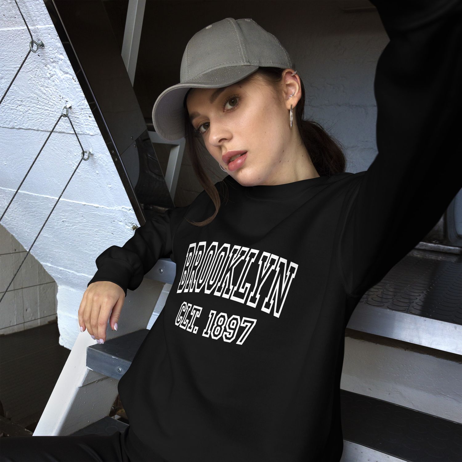 Brooklyn CLT 1897 (White Font) Unisex Sweatshirt