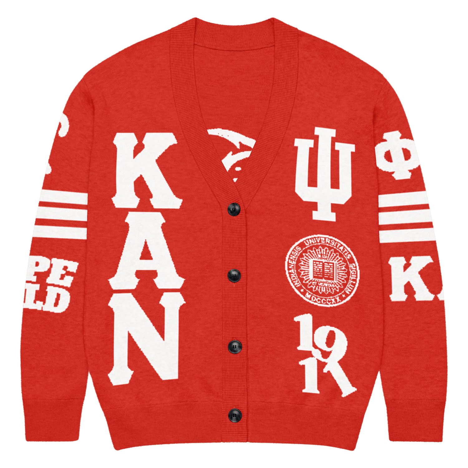 Red Klassic Nupe World Knitted Cardigan