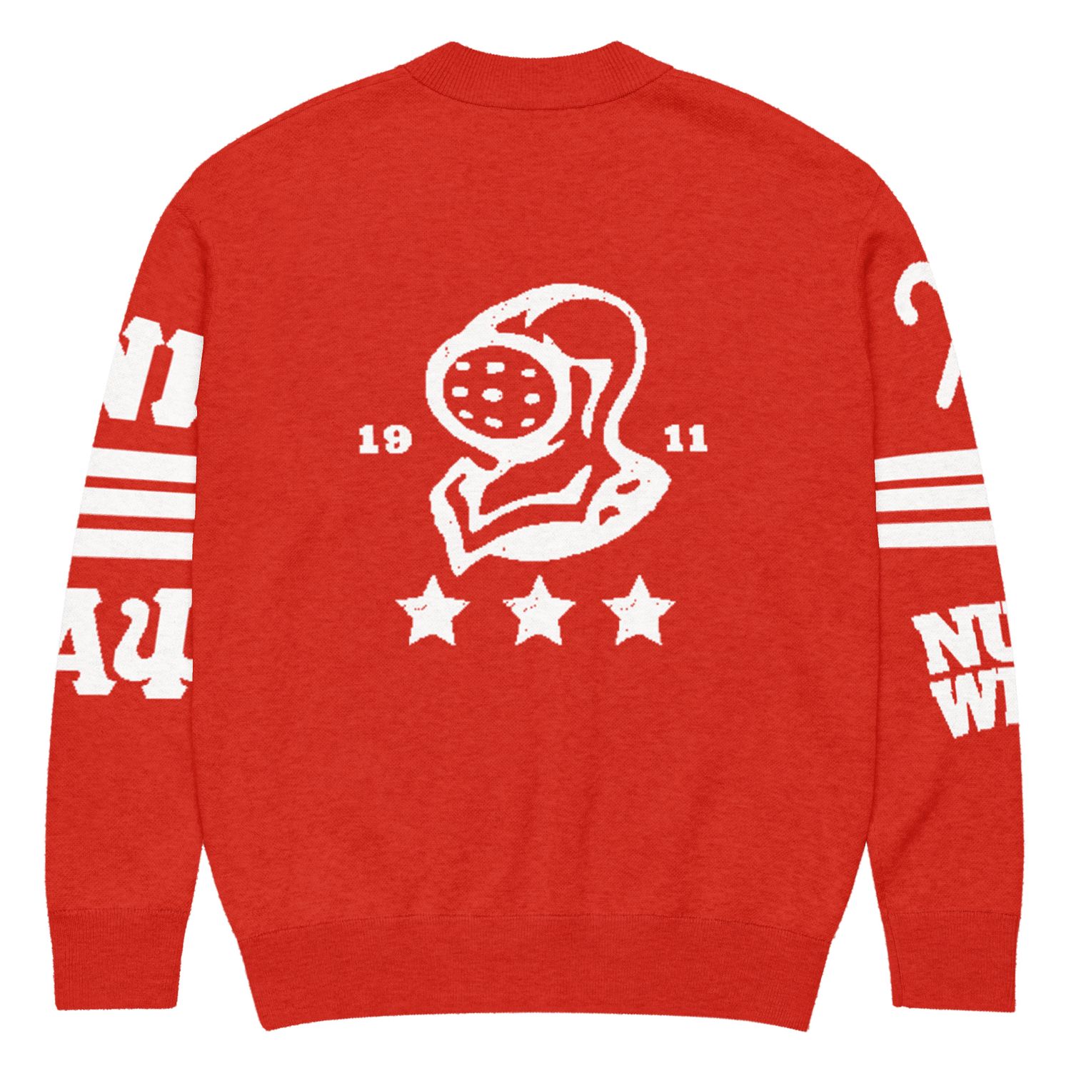 Red Klassic Nupe World Knitted Cardigan