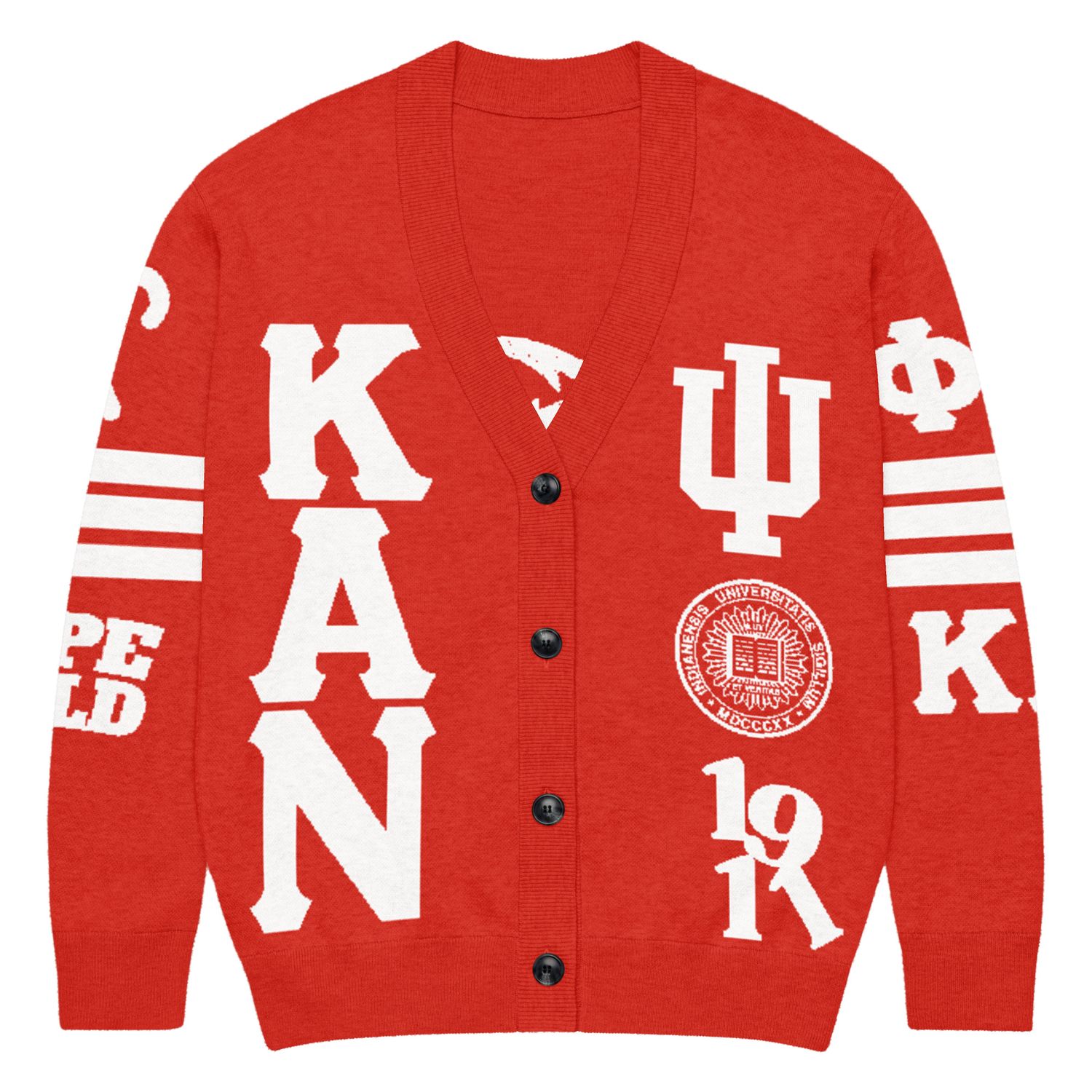 Red Klassic Nupe World Knitted Cardigan
