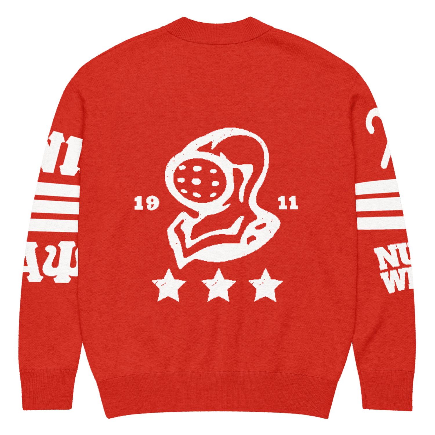 Red Klassic Nupe World Knitted Cardigan