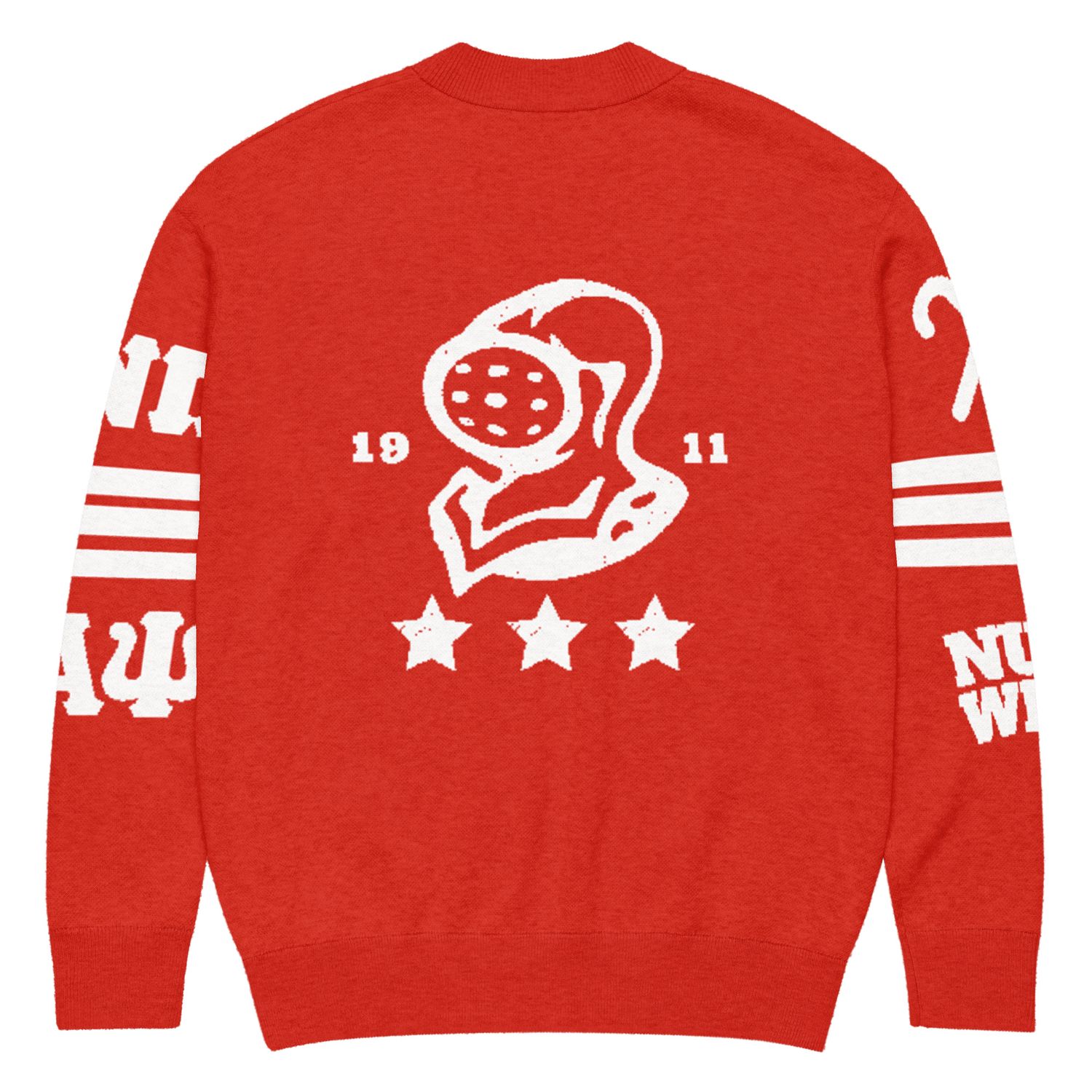 Red Klassic Nupe World Knitted Cardigan