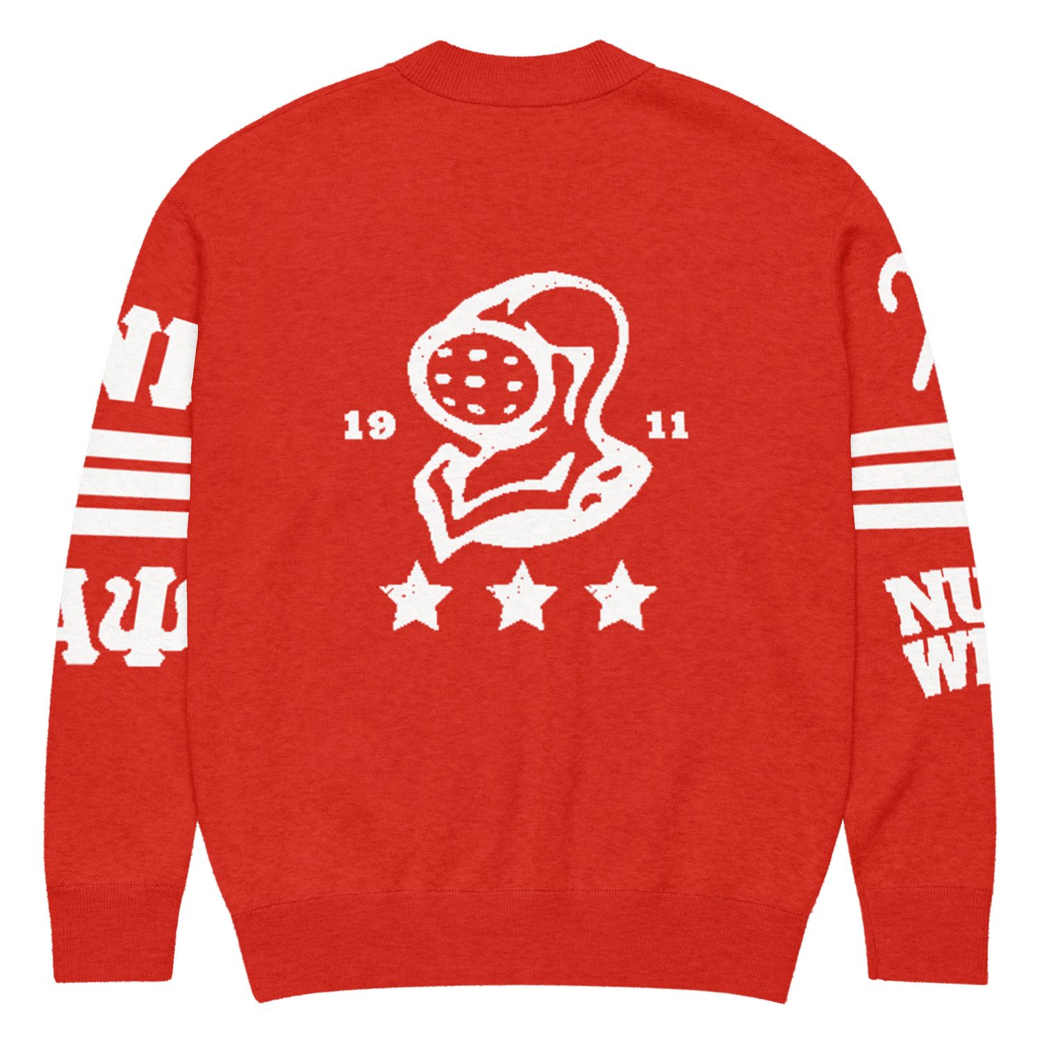 Red Klassic Nupe World Knitted Cardigan