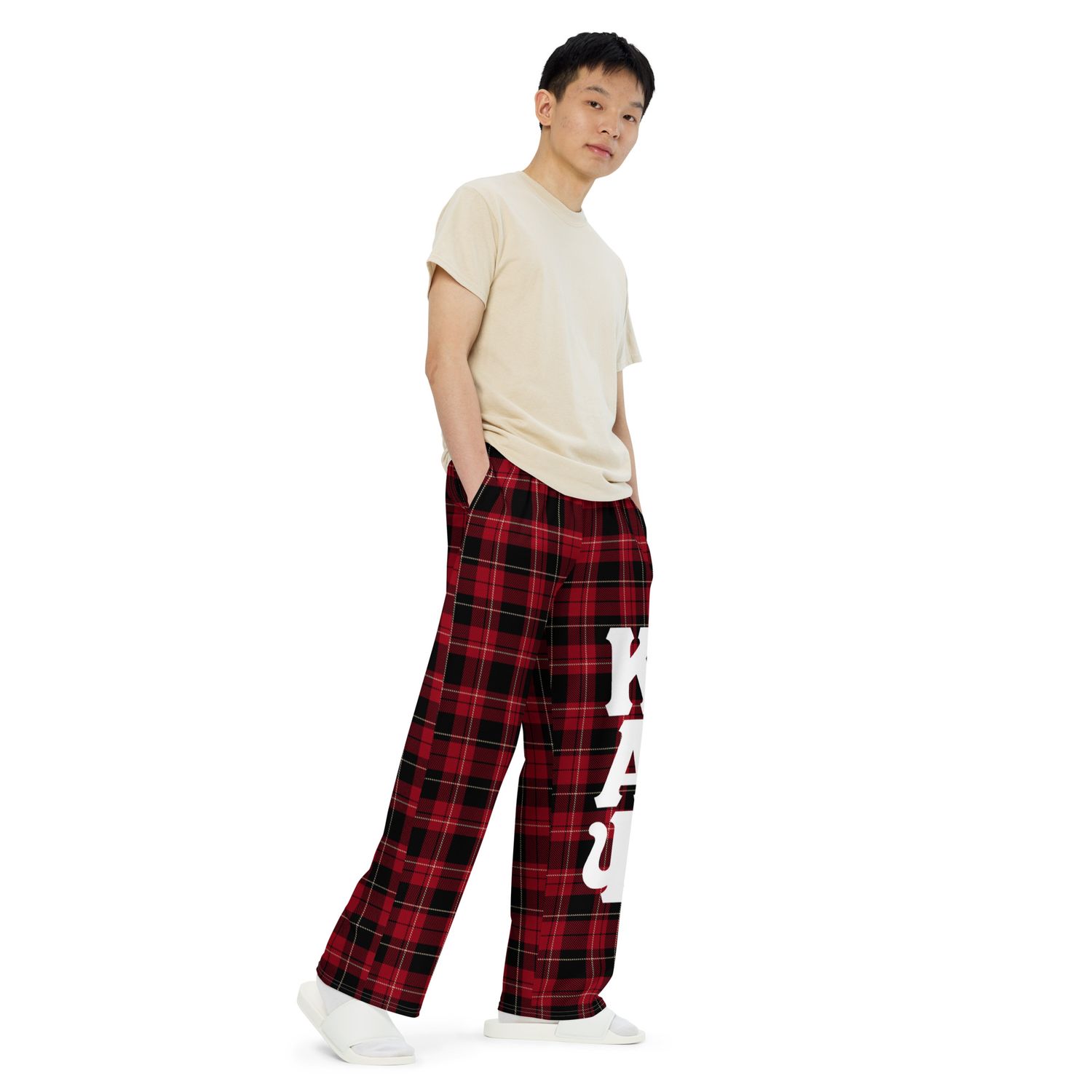 KAPsi Plaid wide-leg pants