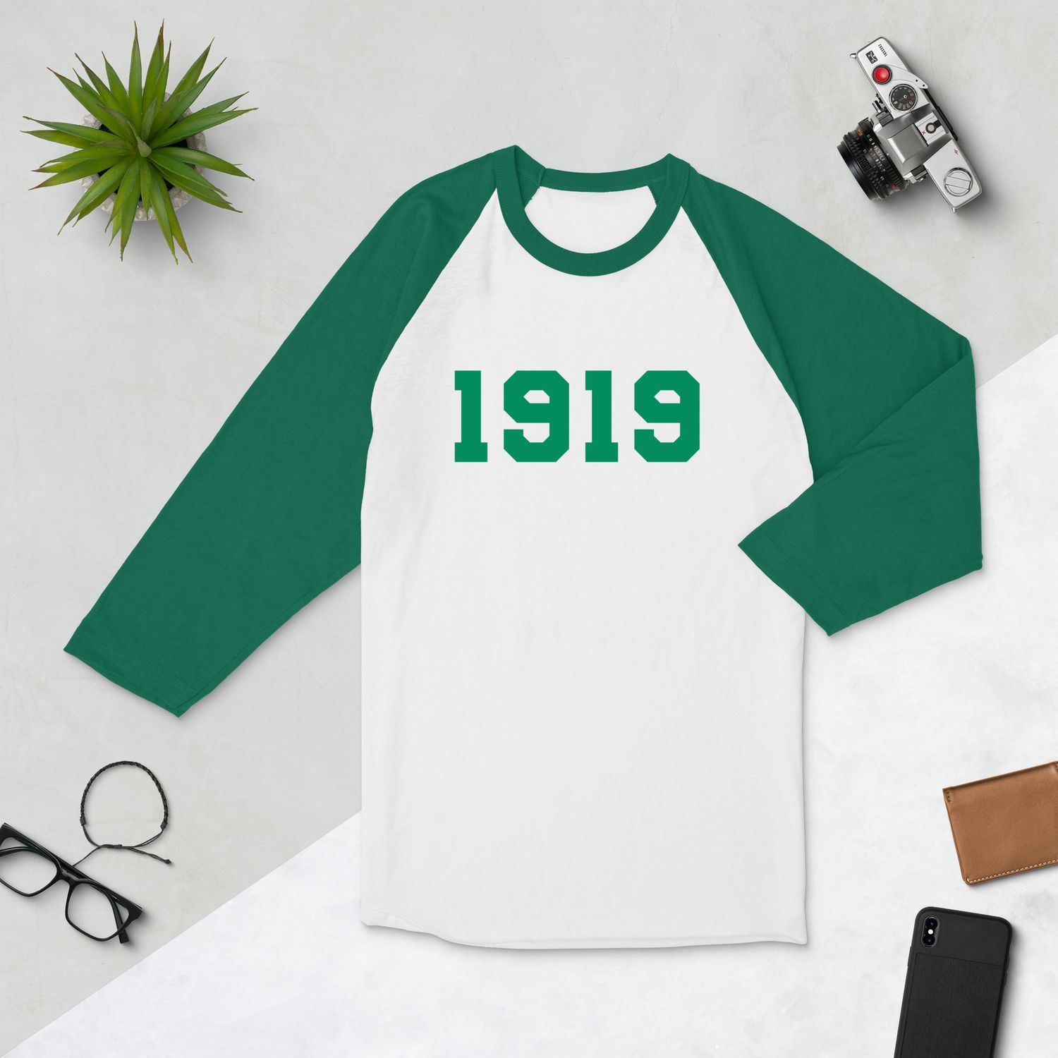 1919 Scrollers 3/4 sleeve raglan shirt