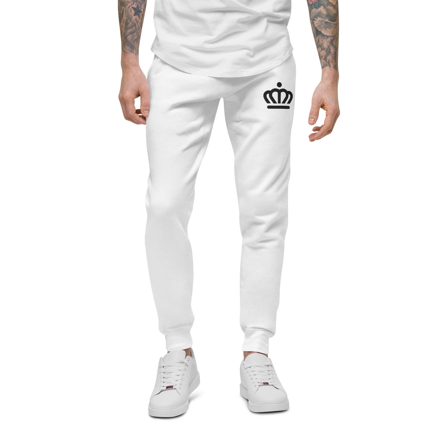 Black Crown Unisex Fleece Sweatpants