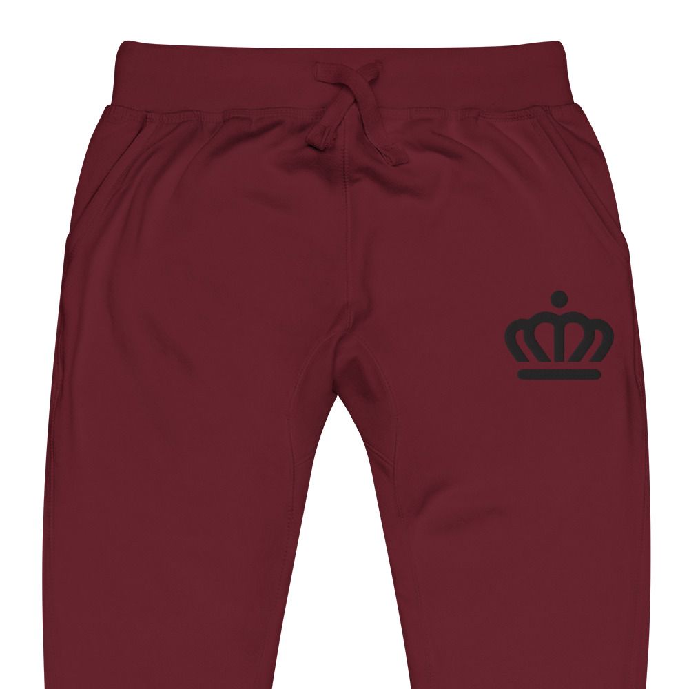 Black Crown Unisex Fleece Sweatpants