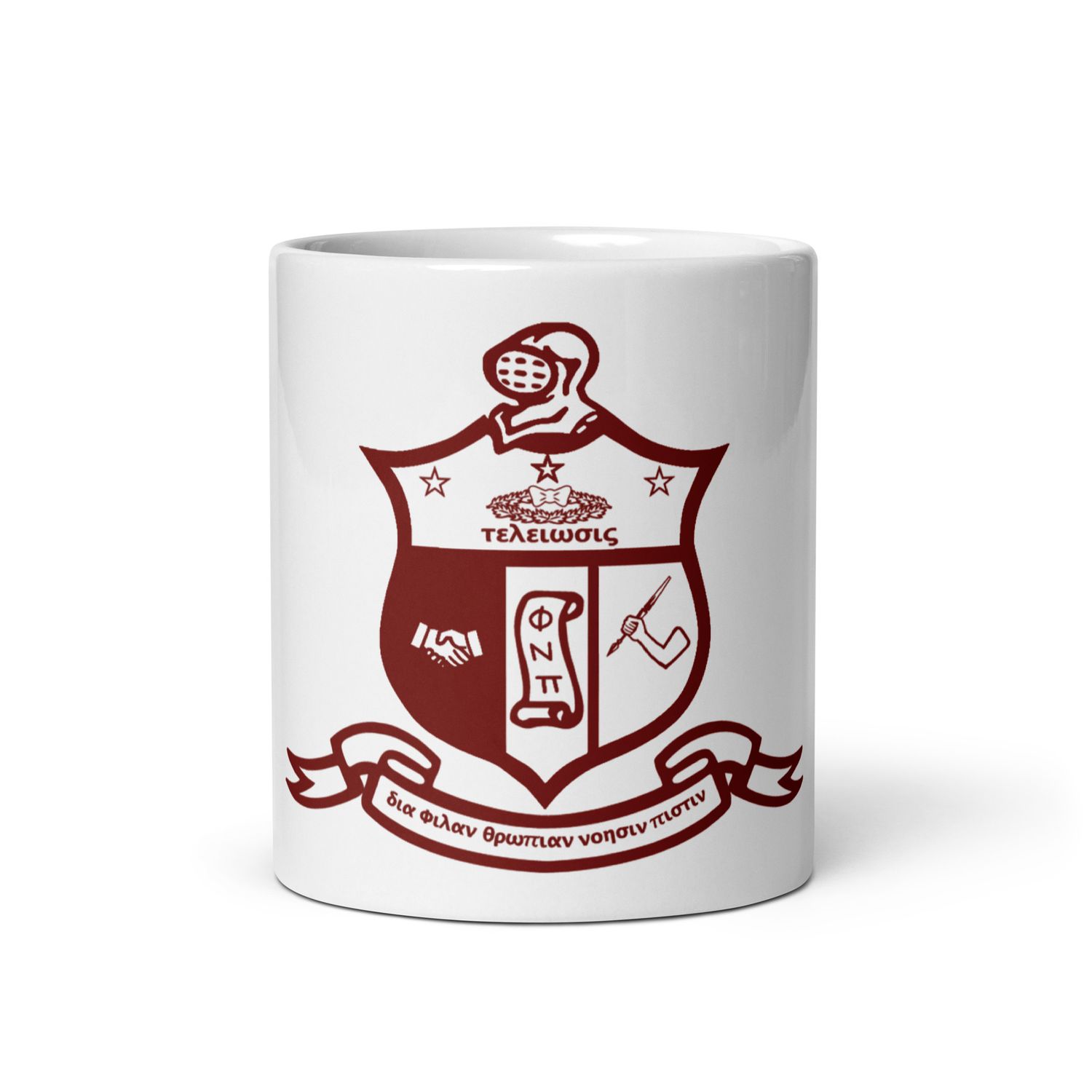 Kappa COA Red Outline White glossy mug