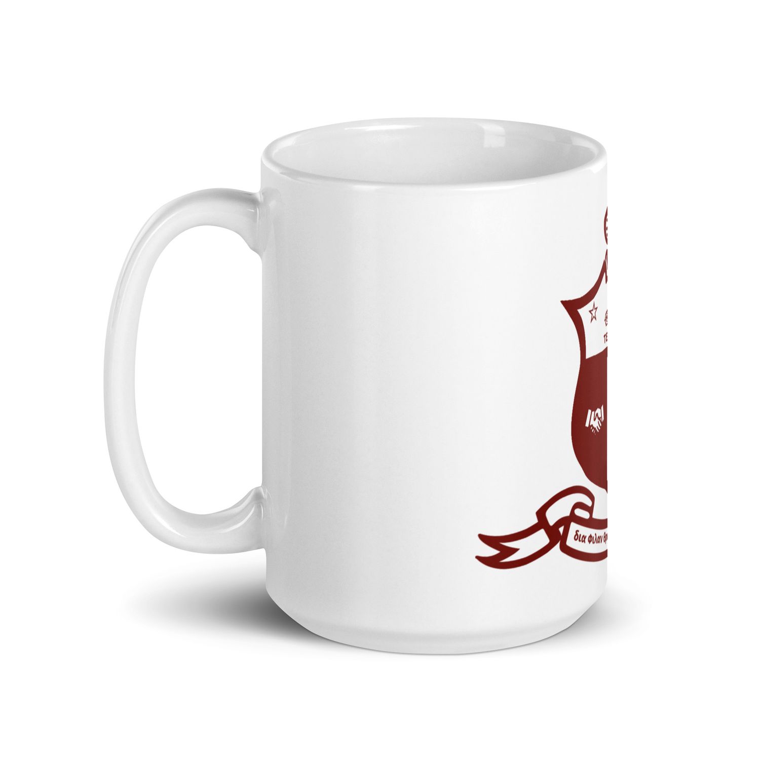 Kappa COA Red Outline White glossy mug