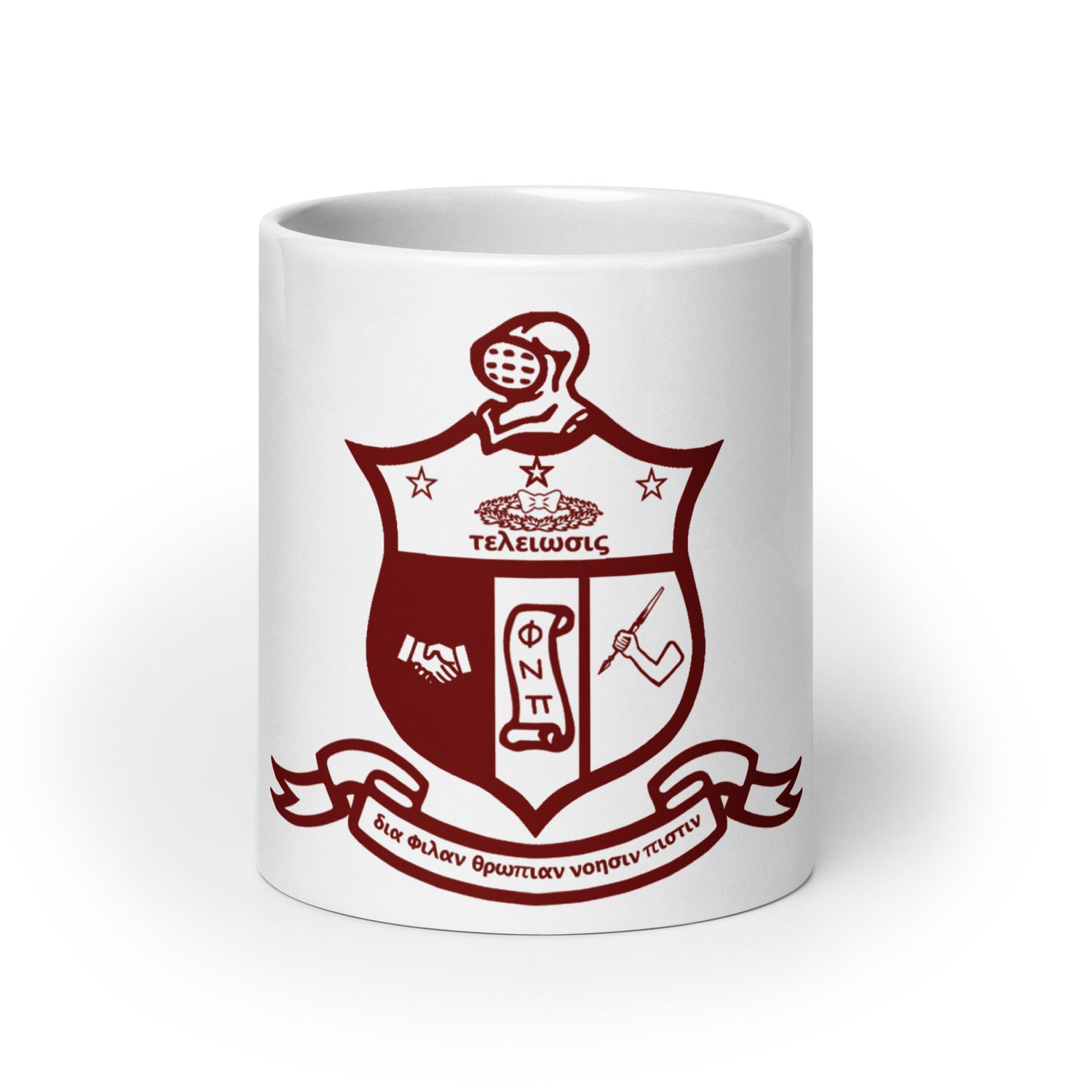 Kappa COA Red Outline White glossy mug