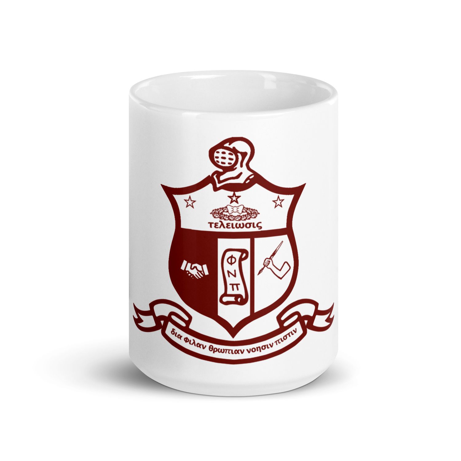 Kappa COA Red Outline White glossy mug