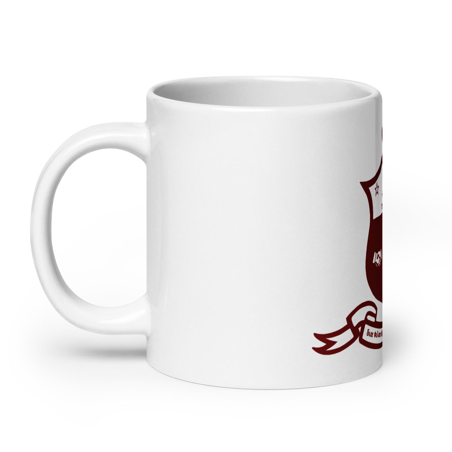 Kappa COA Red Outline White glossy mug
