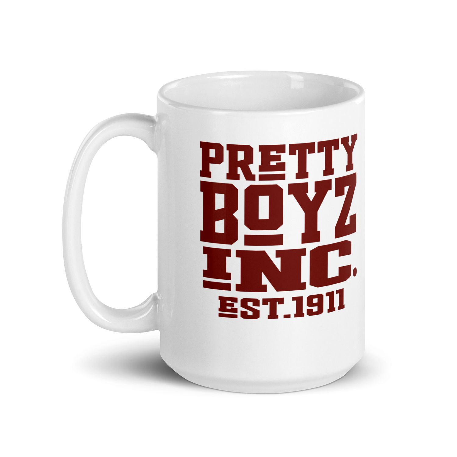 Dual Pretty Boyz Inc. White glossy mug