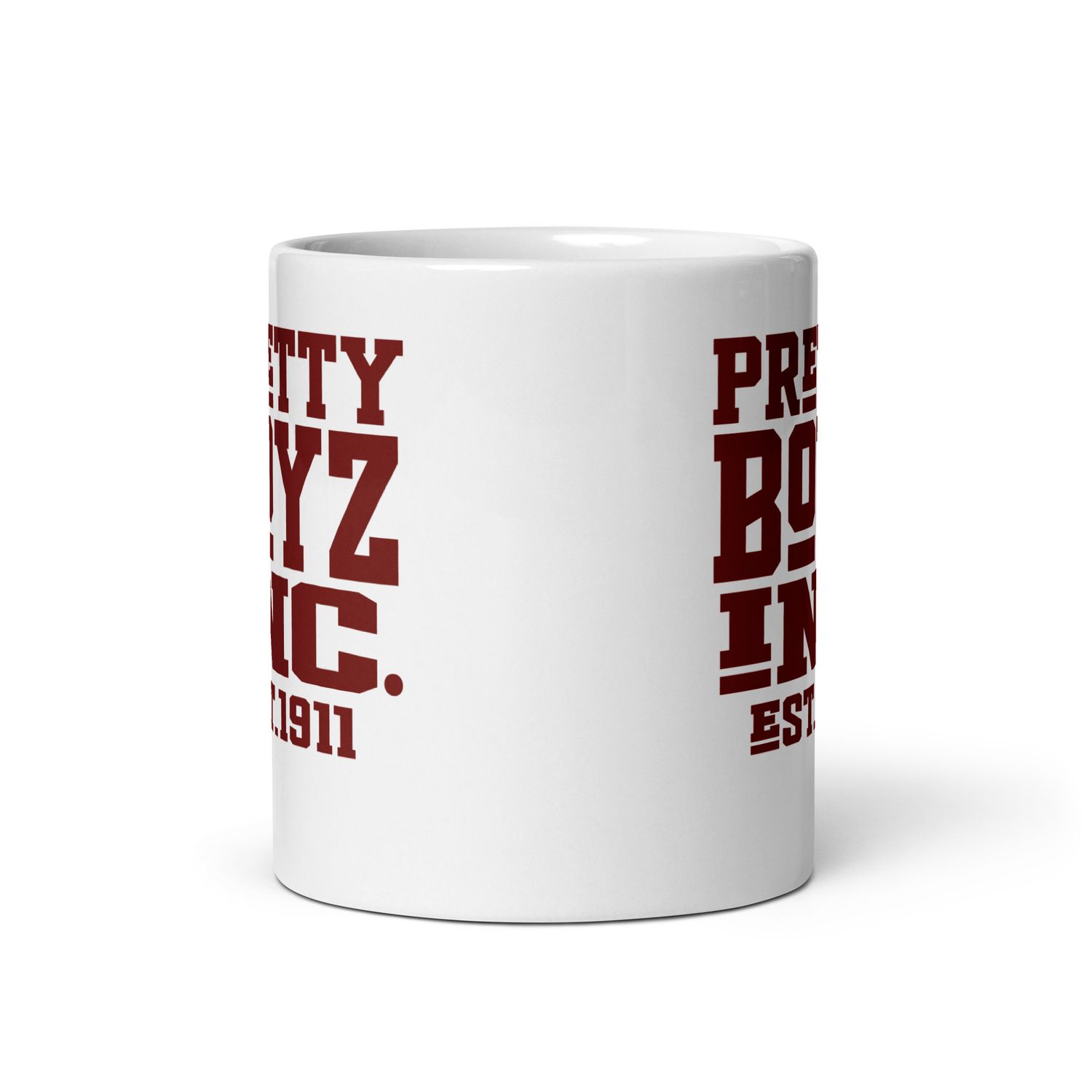 Dual Pretty Boyz Inc. White glossy mug