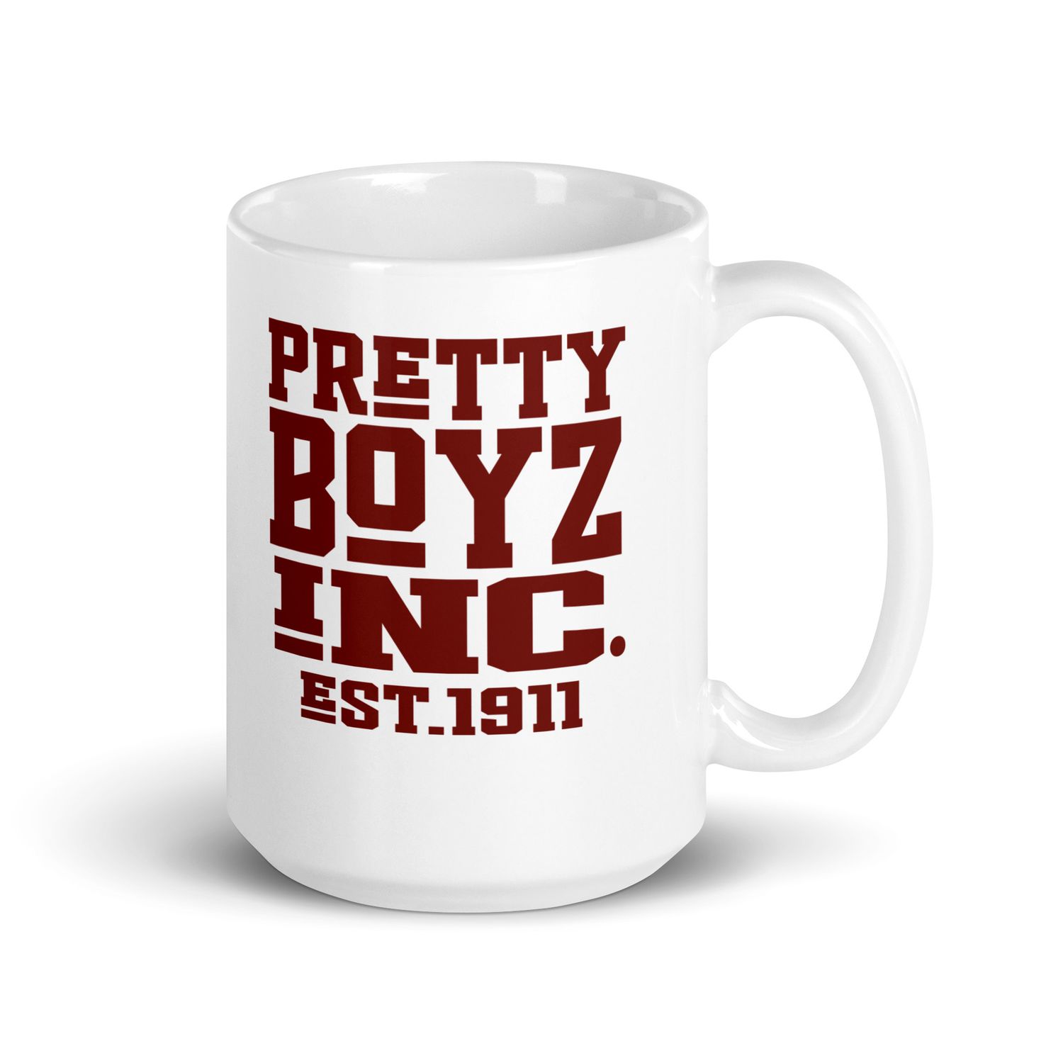 Dual Pretty Boyz Inc. White glossy mug
