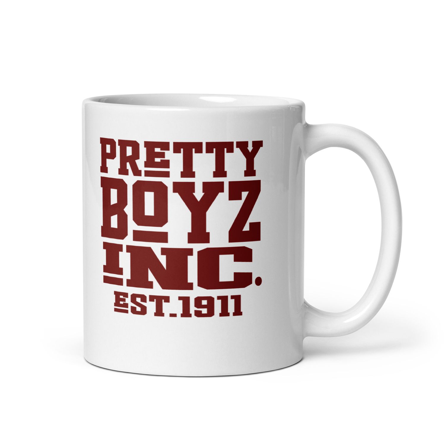 Dual Pretty Boyz Inc. White glossy mug