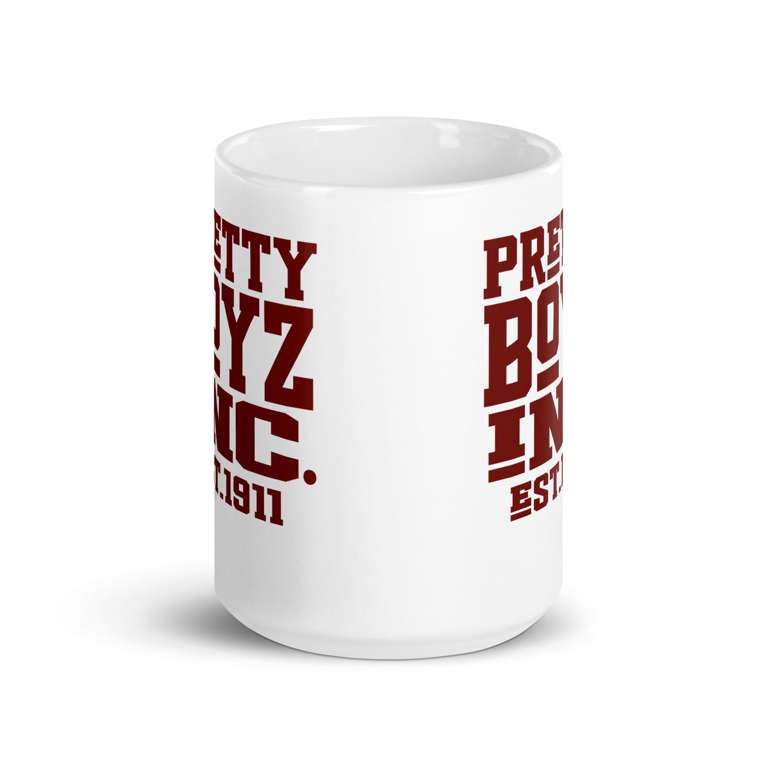 Dual Pretty Boyz Inc. White glossy mug
