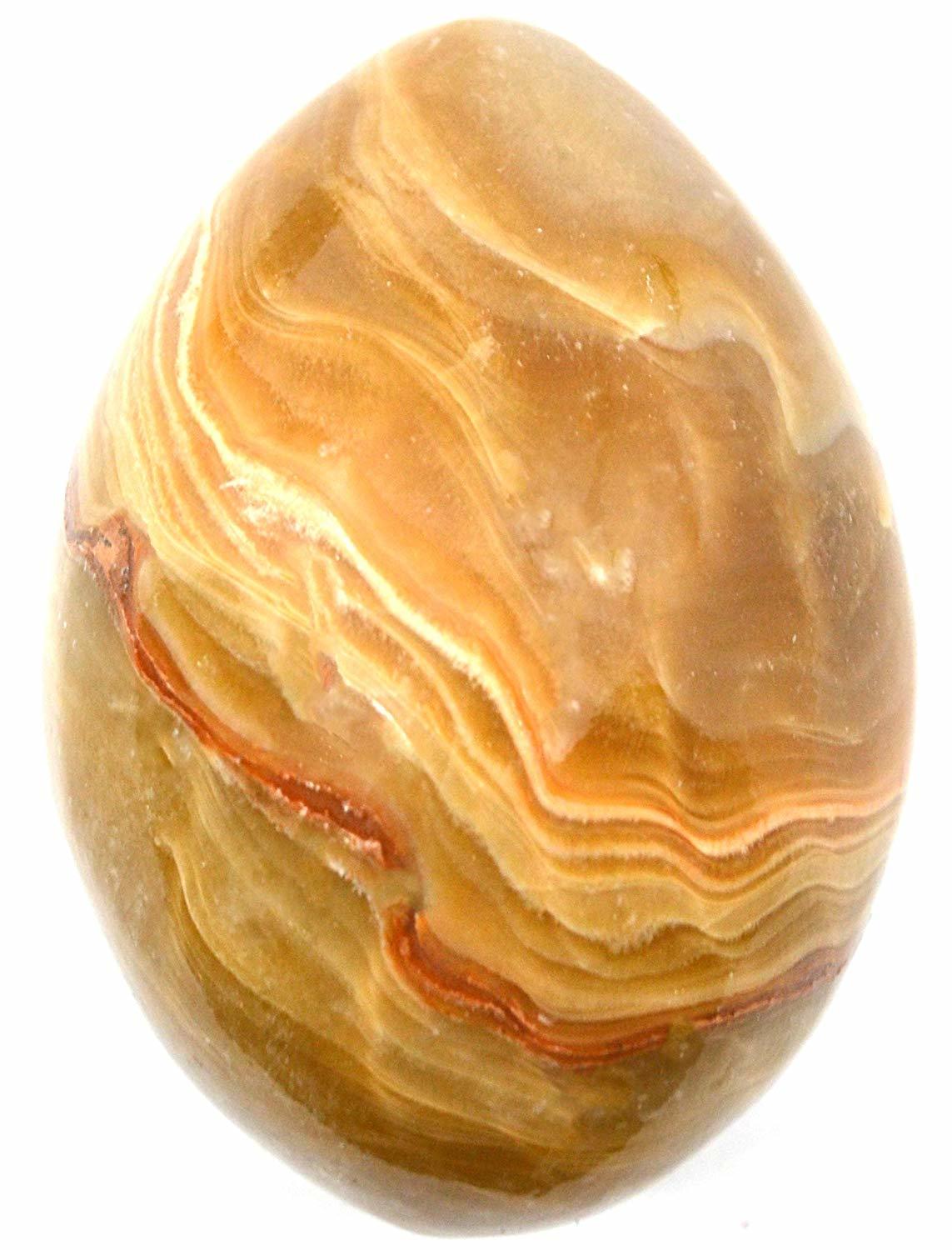 Golden-Amber Onyx Aragonite Egg (Polished) ST116