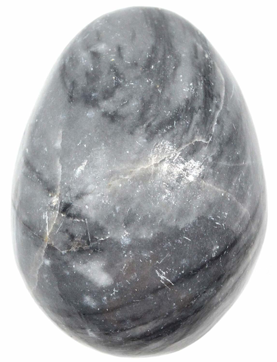 Black and White Toned Onyx Aragonite Egg ST122