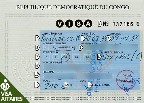 Visa Congo-Kinshasa (RDC) AFFAIRES
