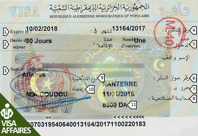 Visa Algérie AFFAIRES