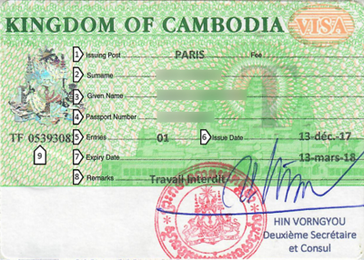 Visa Cambodge TOURISME