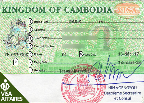 Visa Cambodge AFFAIRES en Express