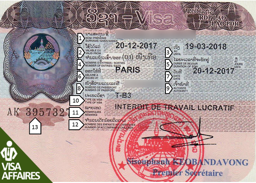Visa Laos AFFAIRES