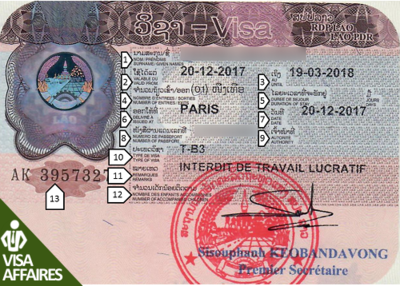 Visa Laos AFFAIRES