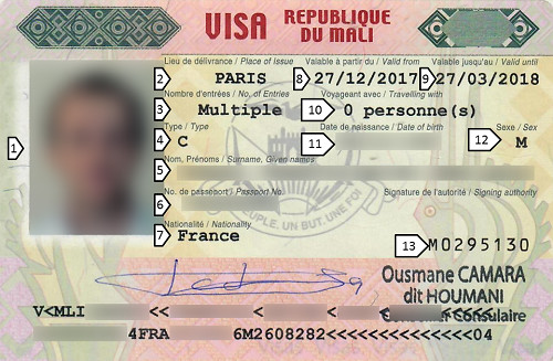 Visa Mali AFFAIRES