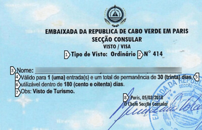 Visa Cap Vert - pré-enregistrement