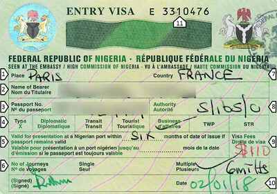 Visa Nigéria AFFAIRES