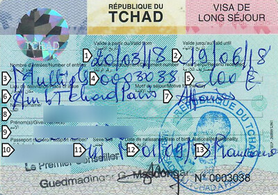 Visa Tchad AFFAIRES