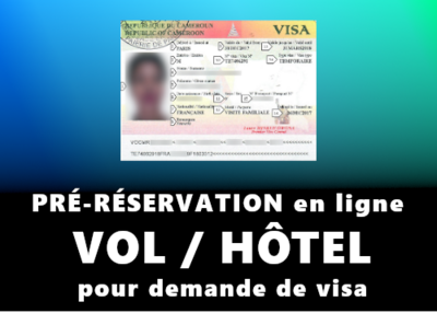 Réservation de vol sans payer le billet, réservation d'hôtel. Pour visa.