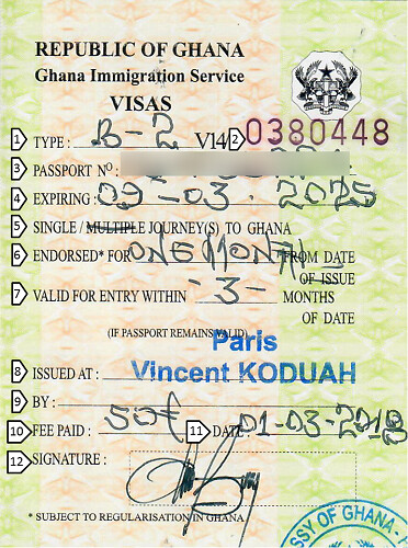 Visa Ghana express 3-4 jours