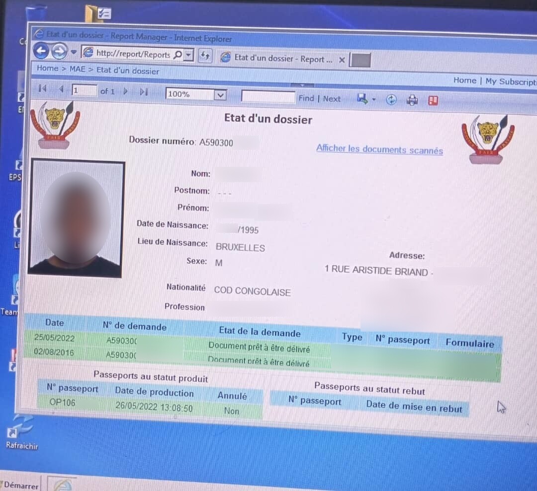 Recherche d'une demande de passeport RDC  Recherche d'une demande de passeport RDC