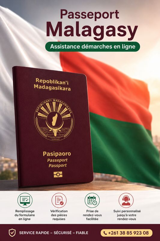 Passeport Malagasy - Assistance prise de rdv en ligne