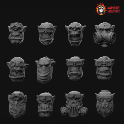 Fury Orc Boyz Heads (12)