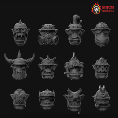 Scrapper Orc Boyz Heads (12)