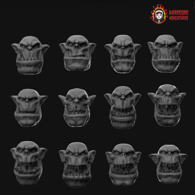 Bare Orc Boyz Heads (12)