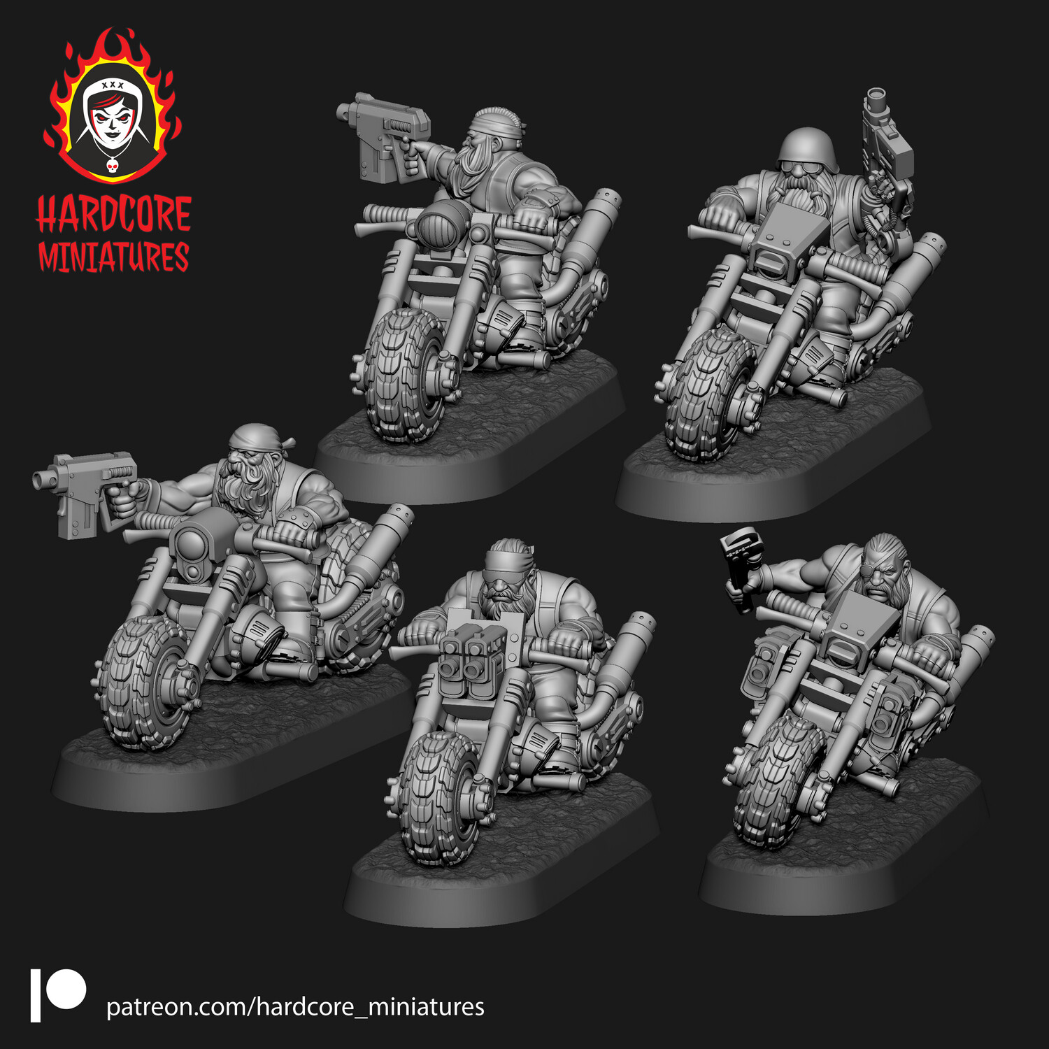 Dwarf Biker Set #1 STL