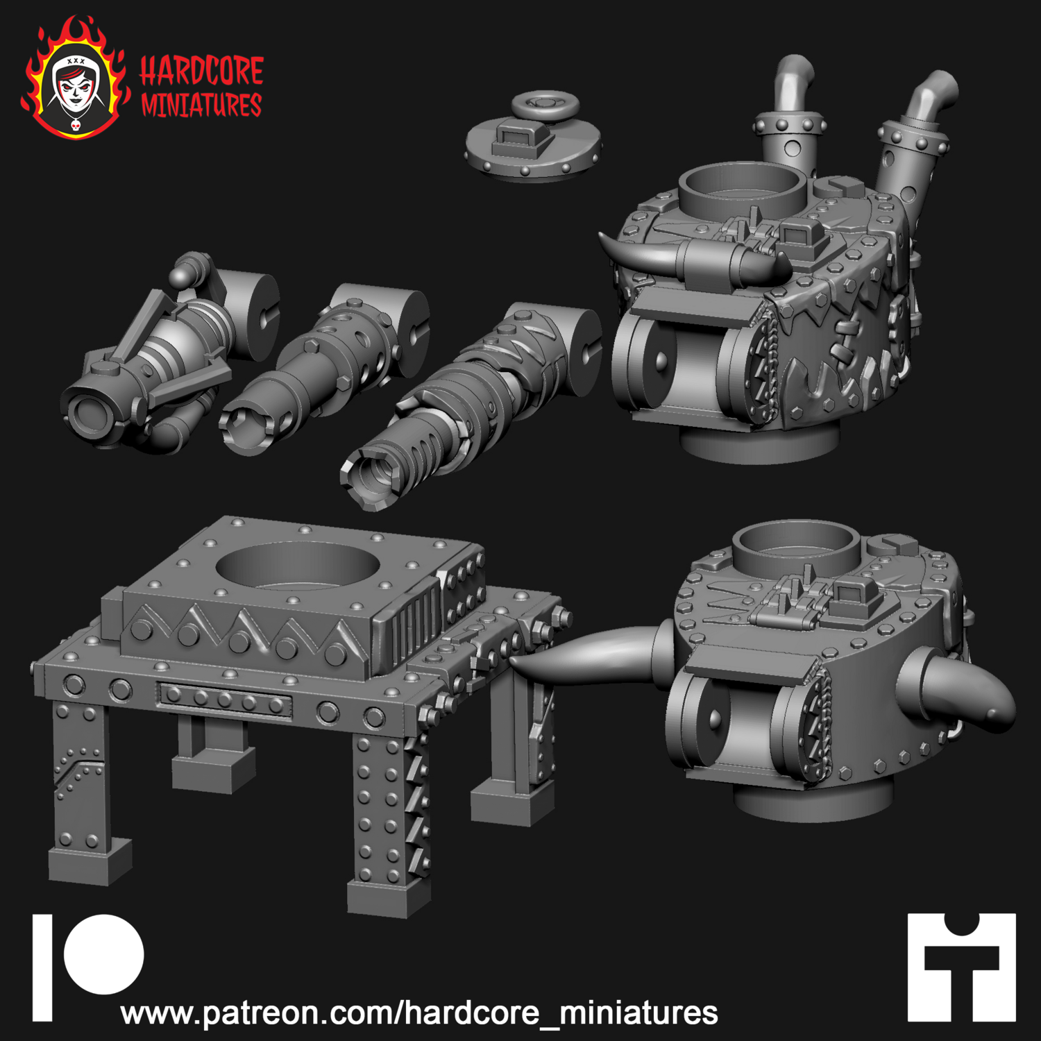 Turrets and Platform for Orc Battlewagon STL