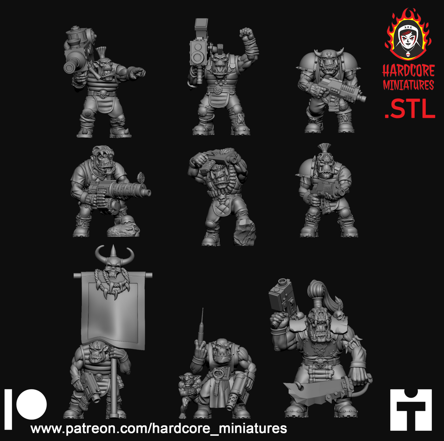 Space Orcs Dead Skull Gang STL